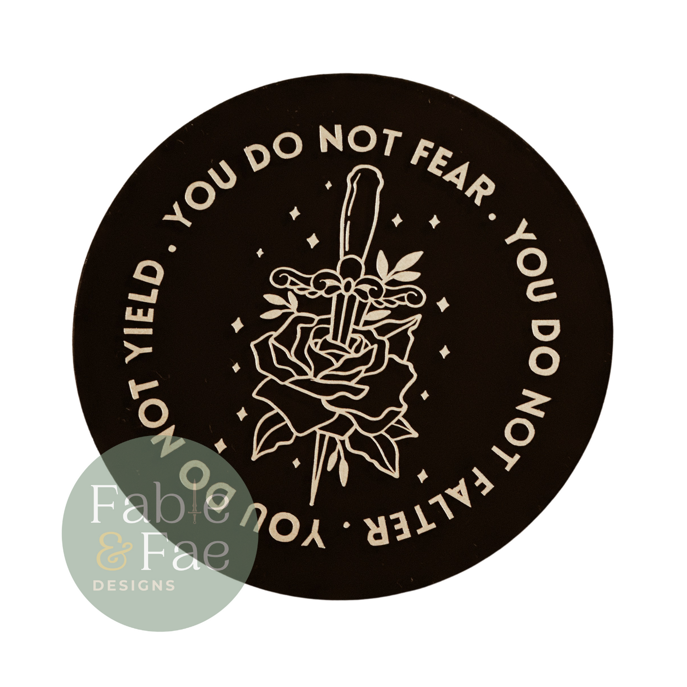 You Do Not Yield" Fantasy Book Quote Coaster - The Enchanted Archives