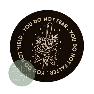 You Do Not Yield" Fantasy Book Quote Coaster - The Enchanted Archives