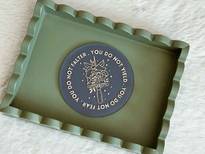 You Do Not Yield" Fantasy Book Quote Coaster - The Enchanted Archives